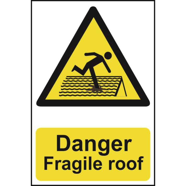 Warning Fragile Roof Sign