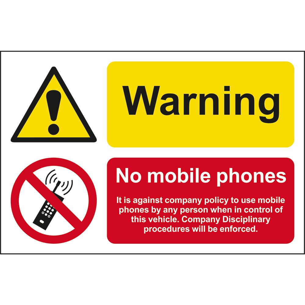 Warning, no mobile phones sign