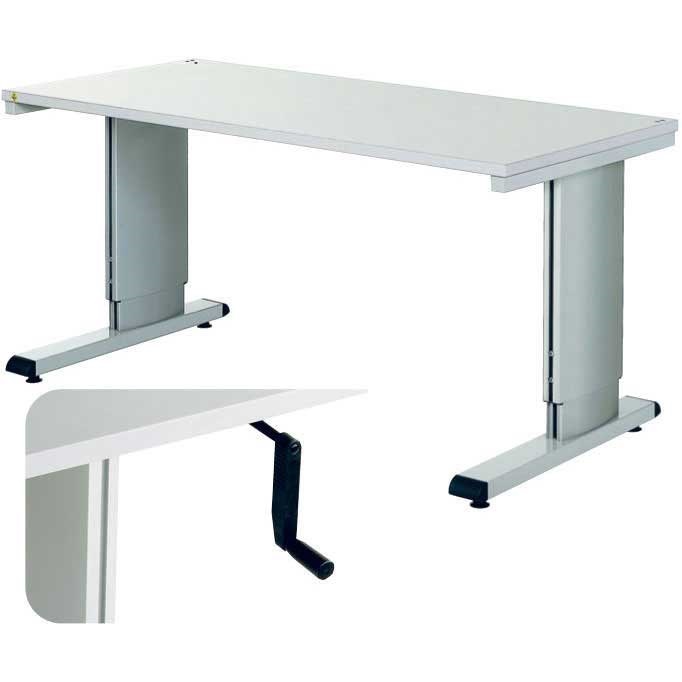 Height adjustable cantilever bench with Retractable Handle