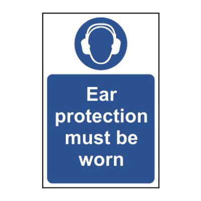 Ear protectors must be worn sign - 300 x 200mm