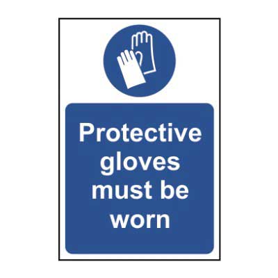 Protective gloves must be worn sign