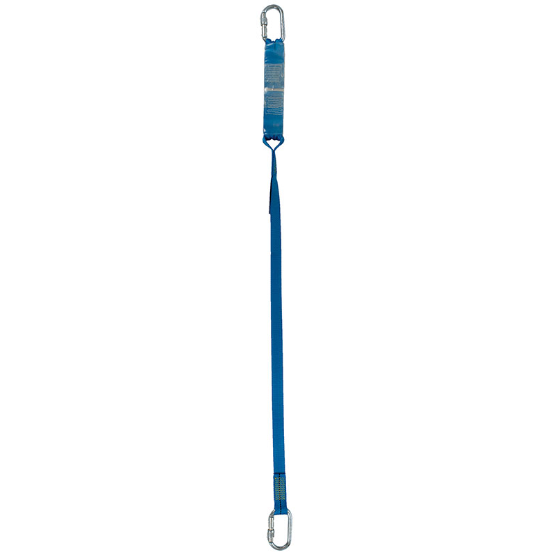 Blue webbing fall arrest lanyard