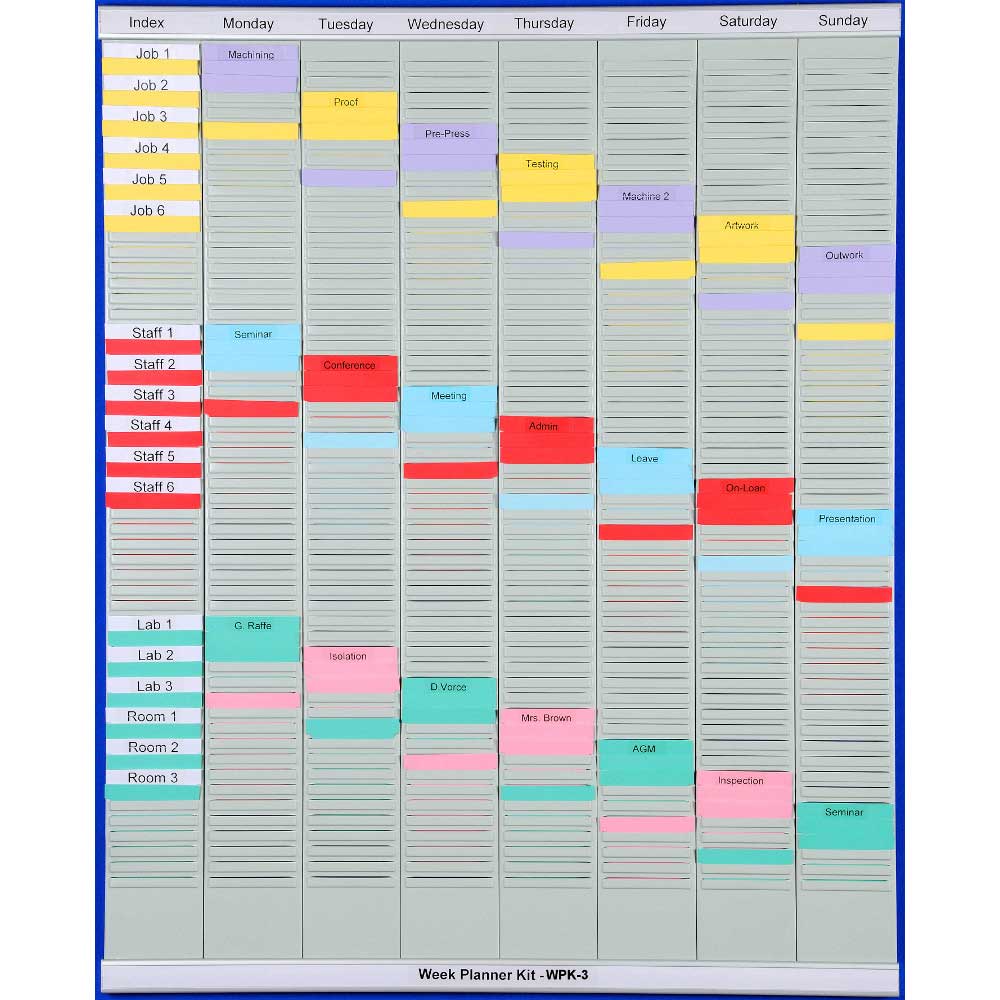 Weekly Planner T-Card Kit Size 3 with 54 Slot Panels