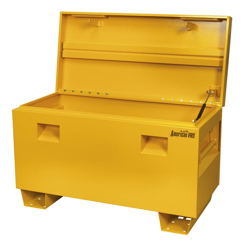 American Pro Yellow Lockable Steel Site, Lockable Storage Boxes Uk