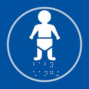 Baby Changing Blue Braille Sign with FAST UK Delivery