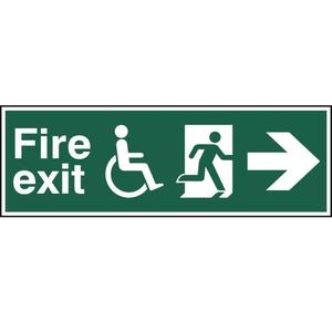Disabled Fire Exit Running Man Arrow Right Sign