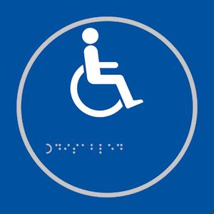Disabled Toilet Blue Braille Sign with FAST UK Delivery