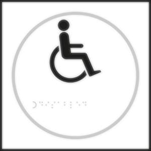 Disabled Toilet White Braille Sign with FAST UK Delivery