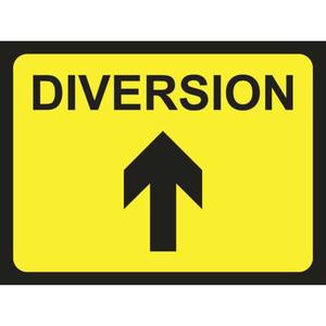 Diversion Road Sign Arrow Up