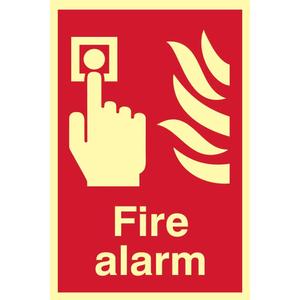 Fire Alarm Photoluminescent Sign