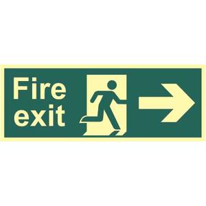 Fire Exit Arrow Right Photoluminescent Sign