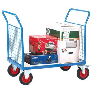 Galvanised Base Platform Trolley with Double Mesh End