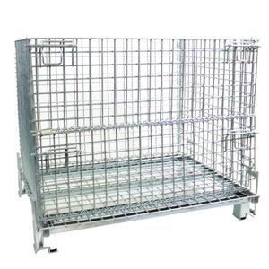 Heavy duty mesh collapsible cage pallet