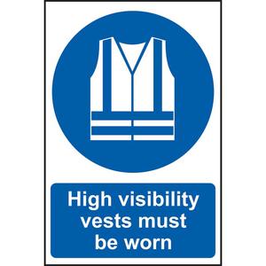 High Visibility Vests Must Be Worn Sign