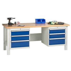 Industrial Workbenches with Drawers and Cupboards