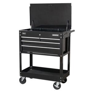 Sealey Mobile Tool & Parts Trolley with 4 Drawers & Lockable Lid
