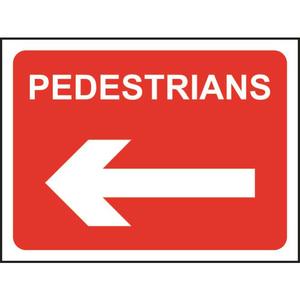 Pedestrians Road Sign Arrow Left
