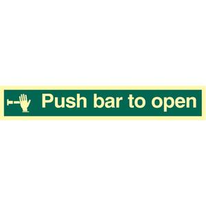 Push Bar To Open Photoluminescent Sign