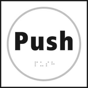 Push Braille Sign