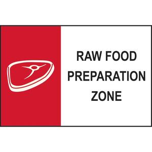 Raw Food Preparation Zone Sign