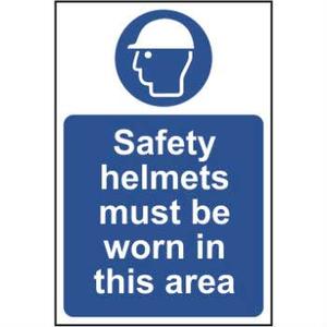 Safety Helmets Must Be Worn In This Area Sign