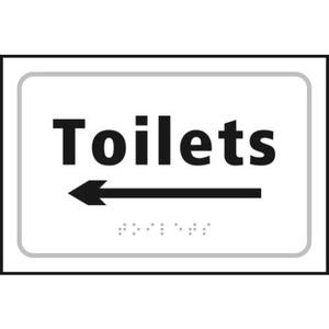 Toilets Braille Sign With Left Arrow