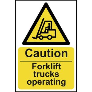 Warning Fork Lift Trucks Sign