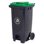 Pedal Operated Wheelie Bins with Coloured Lid 