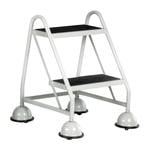 Glide-along mobile steps with 2 treads - 508mm platform height