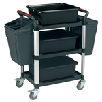 3-Shelf Utility Tray Trolley with Accessories