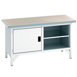 Bott Cubio Storage Bench with Lino Worktop - 1 cupboard and open storage with shelf