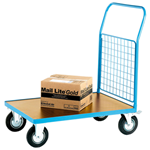 500kg platform trucks with mesh end and heavy-duty veneer deck