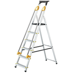Aluminium Safety Platform Steps with Tool Tray with FREE UK Delivery