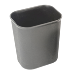 Grey plastic fire-resistant waste bin