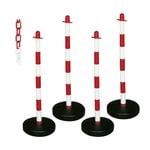 Plastic red and white striped post and chain barrier kit