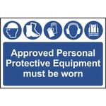 Approved Personal Protective Equipment Must Be Worn At All Times Sign