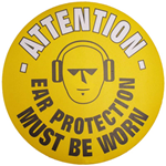 Ear Protection Must Be Worn Graphic Floor Marker - 430mm diameter