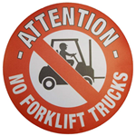 Attention No Forklift Trucks Graphic Floor Marker