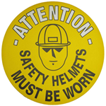 Wear Safety Helmets Graphic Floor Marker