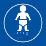 Baby Changing Blue Braille Sign 