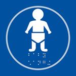 Baby changing blue taktyle braille sign