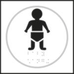 Baby changing white taktyle braille sign