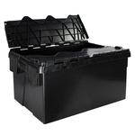 Black Euro container with attached lid