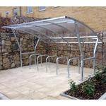 Cambourne galvanised steel cycle shelter with clear roof
