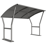 Caxton 3m open-sided cycle shelter with curved galvanised roof