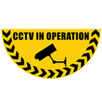 CCTV In Operation half moon graphic floor marker sticker