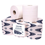 Pack of 6 disposable white paper towel rolls