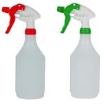 750ml trigger action bottles with coloured spray heads