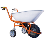 Self-propelled battery-powered 3-wheel wheelbarrow