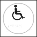 Disabled Toilet White Braille Sign